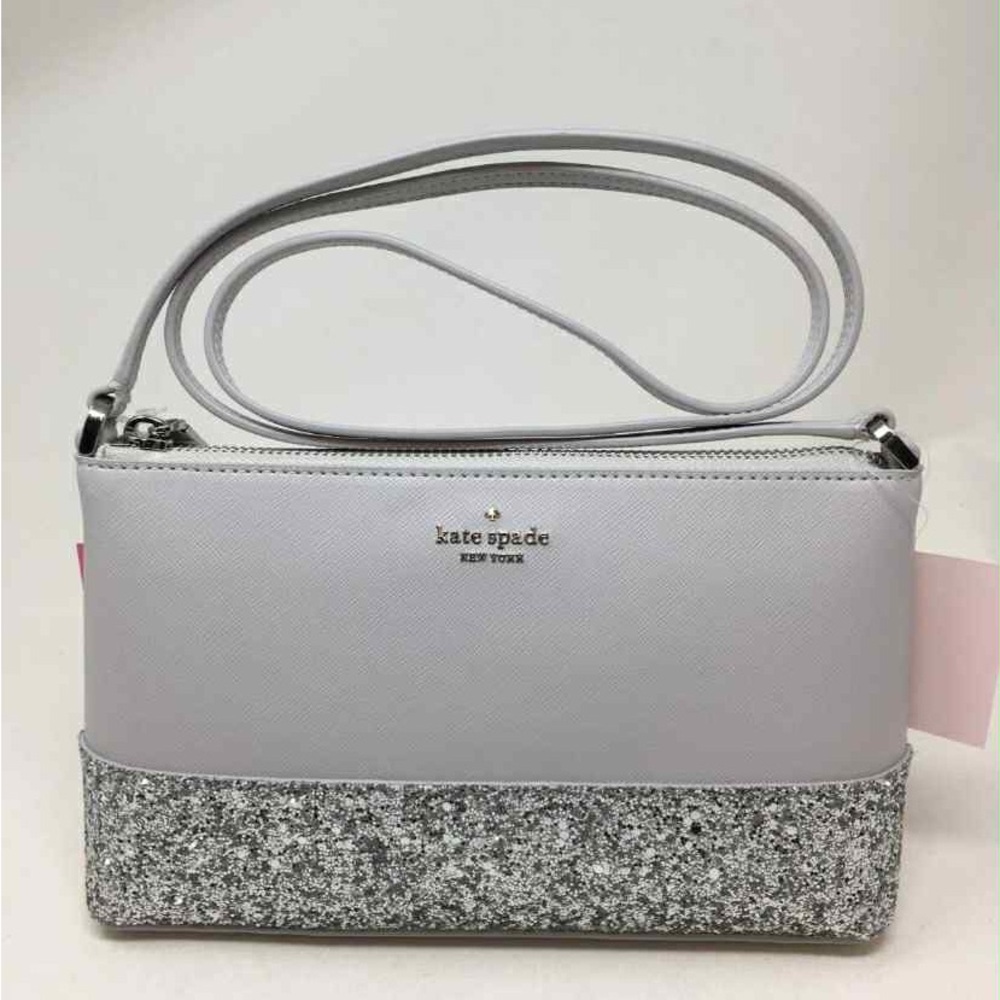 Kate Spade Light Gray and Glitter Crossbody Bag